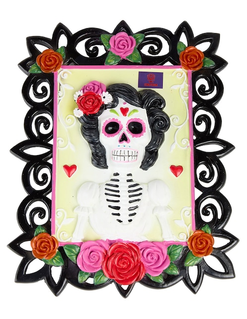 Figura decorativa de Día de Muertos Catrina con forma rectangular