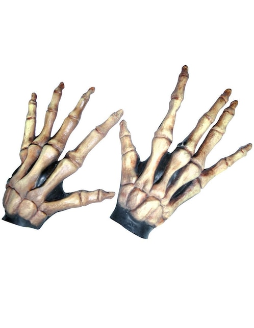 Guantes para disfraz de Manos largas de esqueleto Skulls Ghoulish Productions