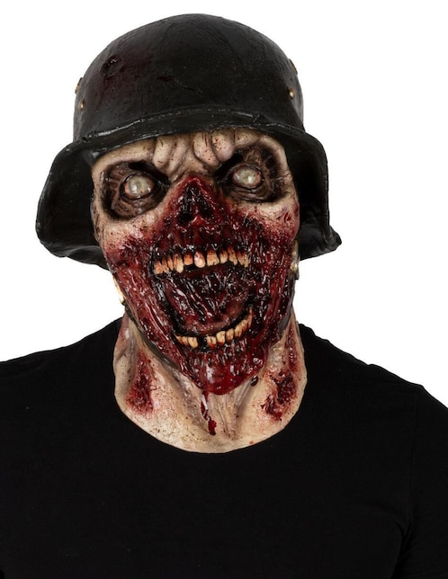 Máscara para disfraz de soldado sangriento Zombie Ghoulish Productions