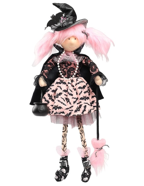 Figura decorativa de Halloween Queca Designs con forma de bruja