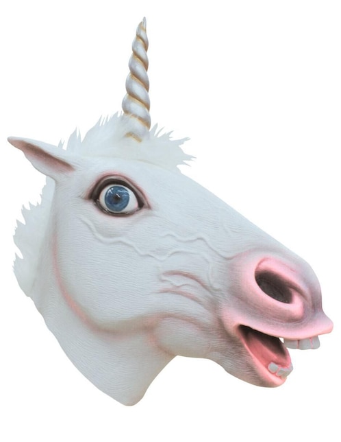 Máscara para disfraz de Unicornio Sonriente Animals Ghoulish Productions