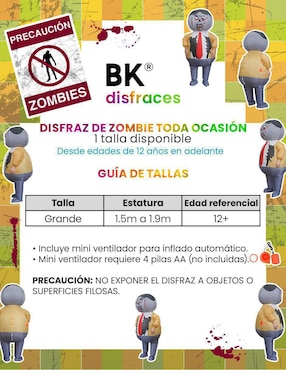 Disfraz Beckon de zombie unisex