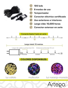 Serie LED Artego con 100 focos