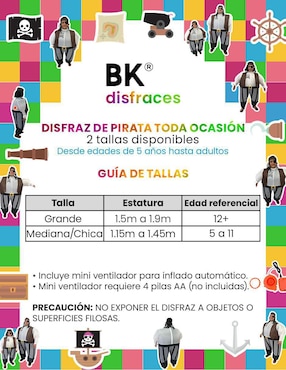 Disfraz Beckon de pirata para infantil unisex