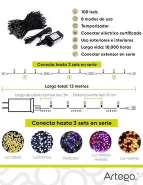 Serie LED Artego ARLED-03-NARMORA100A con 100 focos