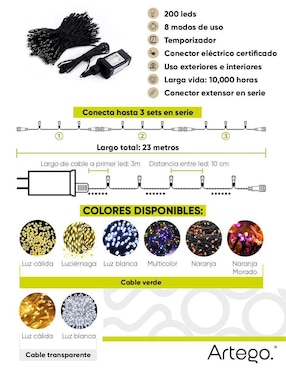 Serie LED Artego con 200 focos