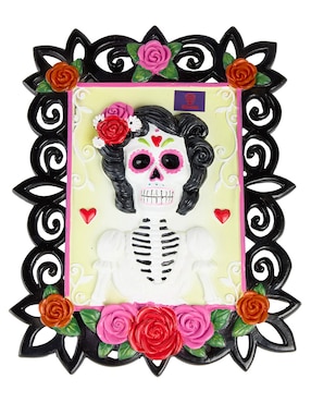 Figura decorativa de Día de Muertos Cementerium Catrina con forma rectangular