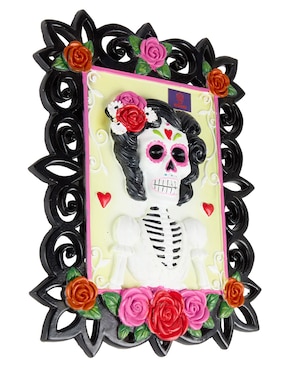 Figura decorativa de Día de Muertos Cementerium Catrina con forma rectangular