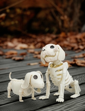Figura decorativa de halloween con forma de esqueleto de perro