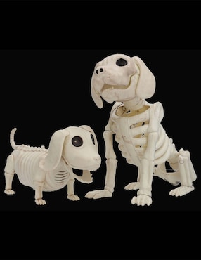 Figura decorativa de Halloween Seasons H con forma de esqueleto de perro
