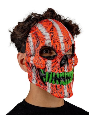 Máscara para disfraz de calavera efecto neón naranja Urban Mask Ghoulish Productions