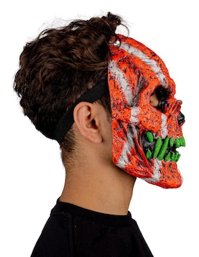 Máscara para disfraz de calavera efecto neón naranja Urban Mask Ghoulish Productions