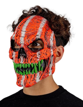 Máscara para disfraz de calavera efecto neón naranja Urban Mask Ghoulish Productions