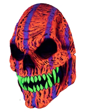 Máscara para disfraz de calavera efecto neón naranja Urban Mask Ghoulish Productions