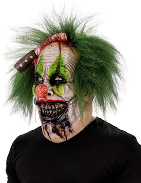 Máscara para disfraz de payaso con cuchillo Clowns Ghoulish Productions
