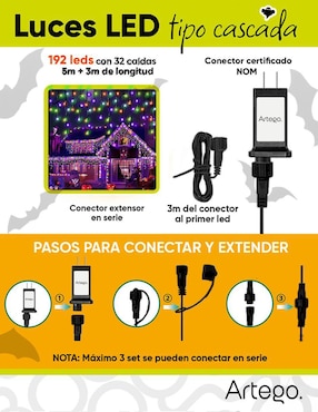 Serie LED Artego Cascada Clown con 192 focos