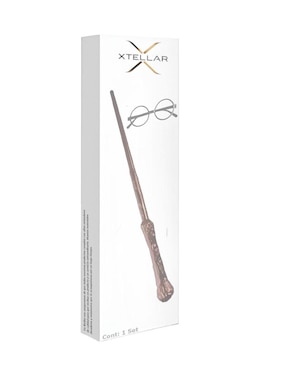 Varita mágica para disfraz con luz y lentes Harry Potter Xtellar