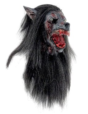 Máscara para disfraz de Lobo Negro Despiadado Werewolves ghoulish productions