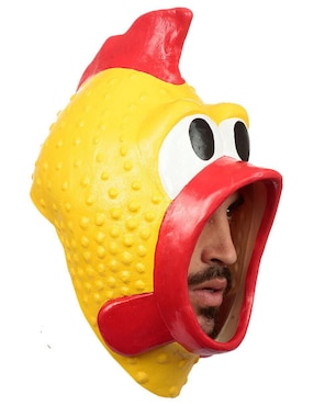 Máscara para disfraz de pollo rubber chillón Ghoulish Productions