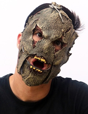 Máscara para disfraz de Espantapájaros Moving Mouth Ghoulish Productions