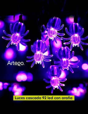 Serie funciones led de halloween Artego Cascada con araña Aracno con 90 focos