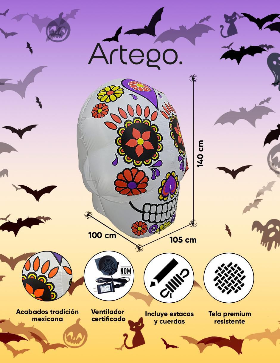 Inflable decorativo forma de calavera 2
