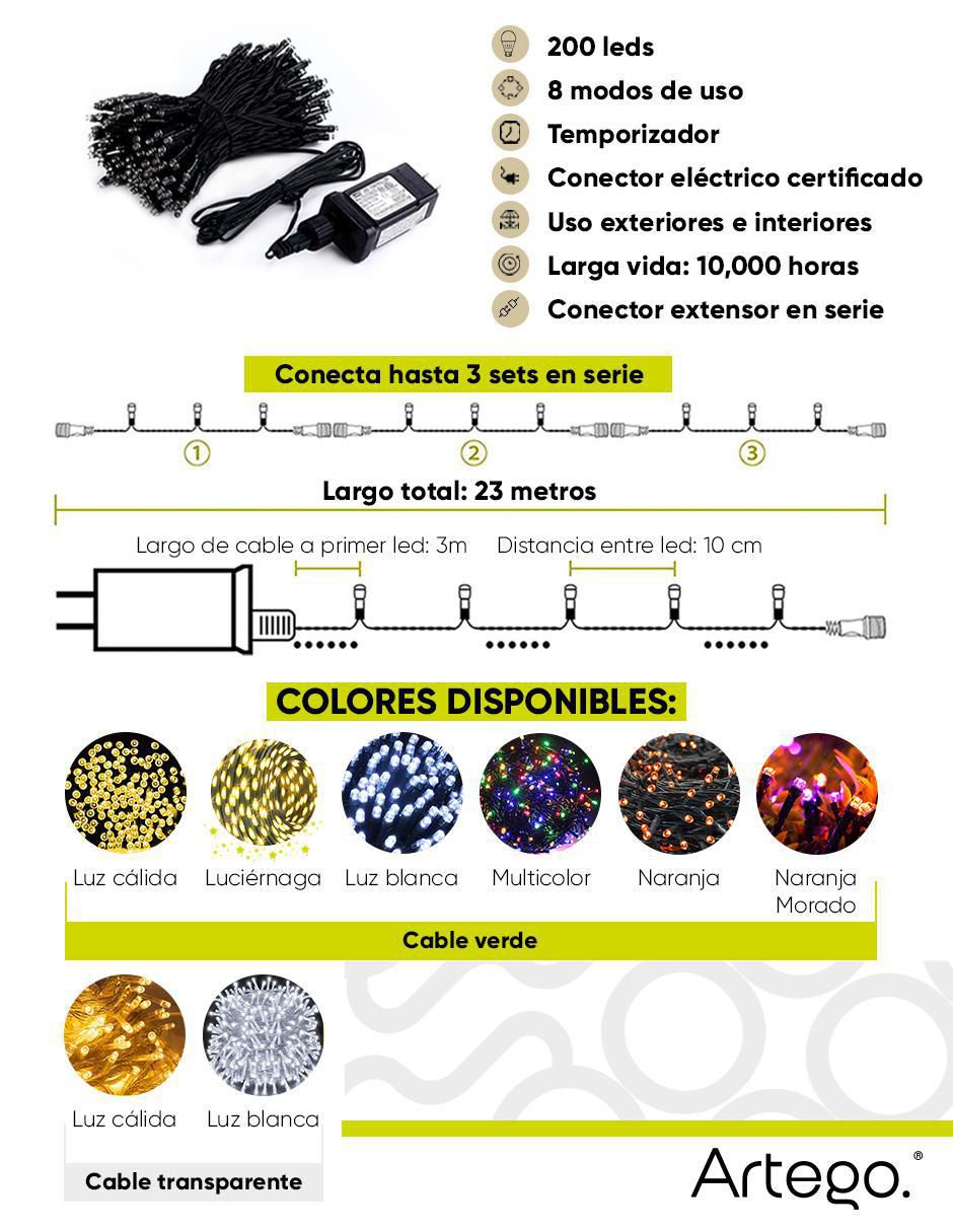 Serie LED con 200 focos 9
