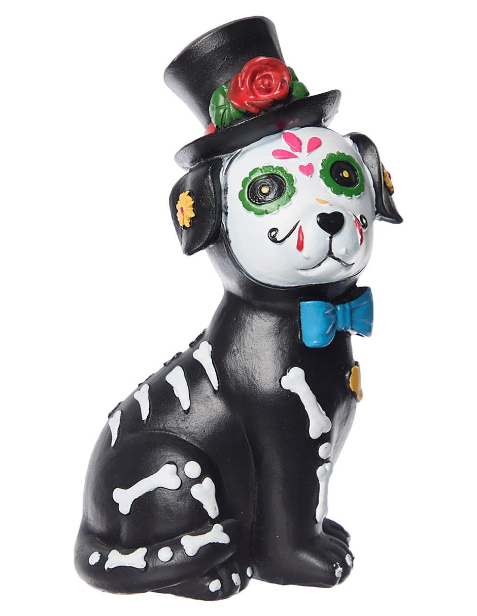 Figura decorativa de Halloween con forma de perro catrín