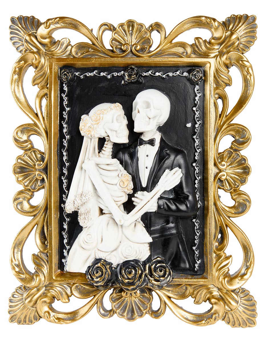 Figura decorativa de Día de Muertos Novios con forma rectangular