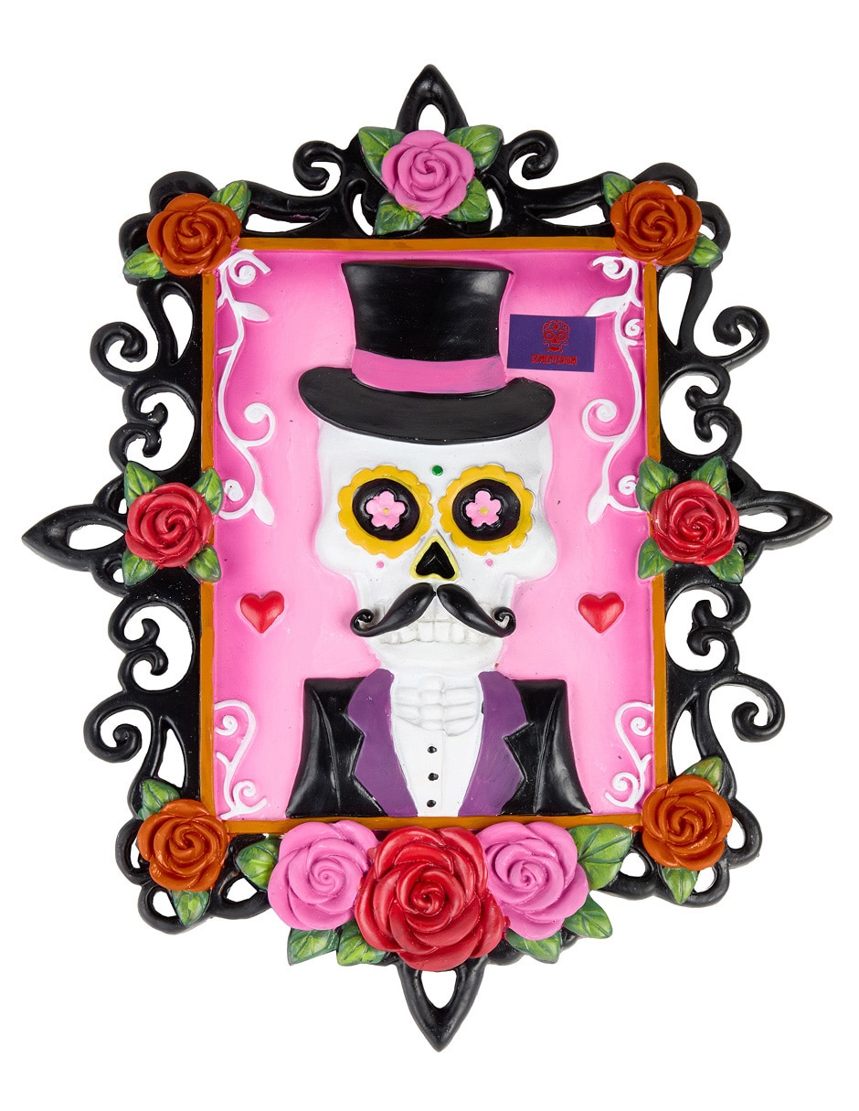 Figura decorativa de Día de Muertos Catrín con forma rectangular