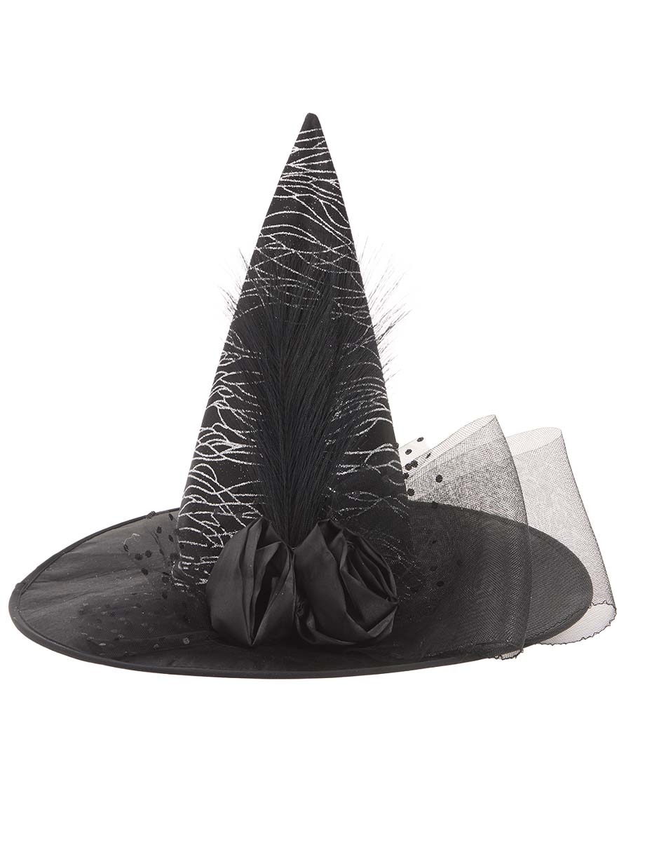 Sombrero de halloween para disfraz Deluxe Black Witch Hat Sombrero de halloween para disfraz Deluxe Black Witch Hat