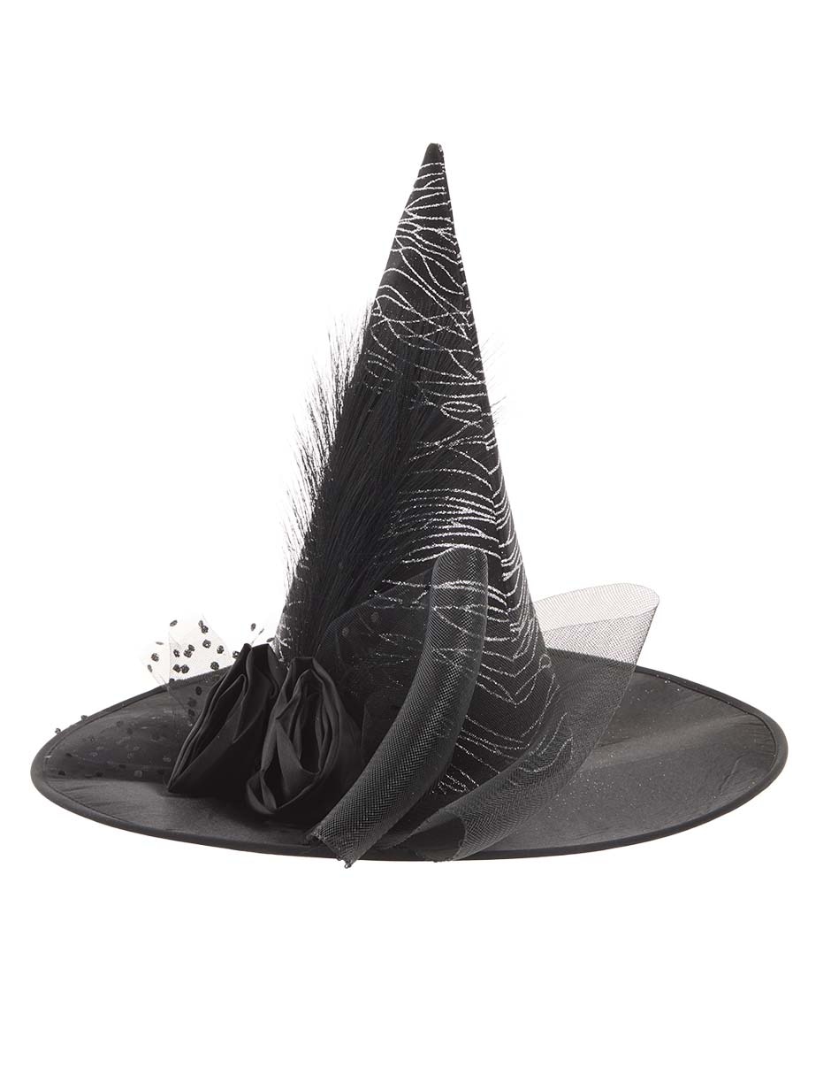 Sombrero de halloween para disfraz Deluxe Black Witch Hat 2