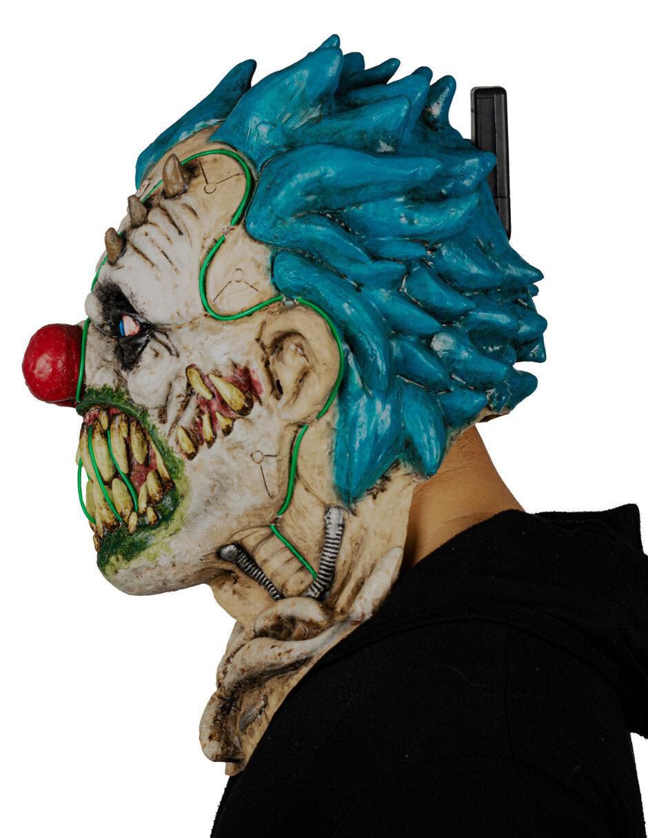 Máscara para disfraz de payaso con picos y luz led Clowns Led 3