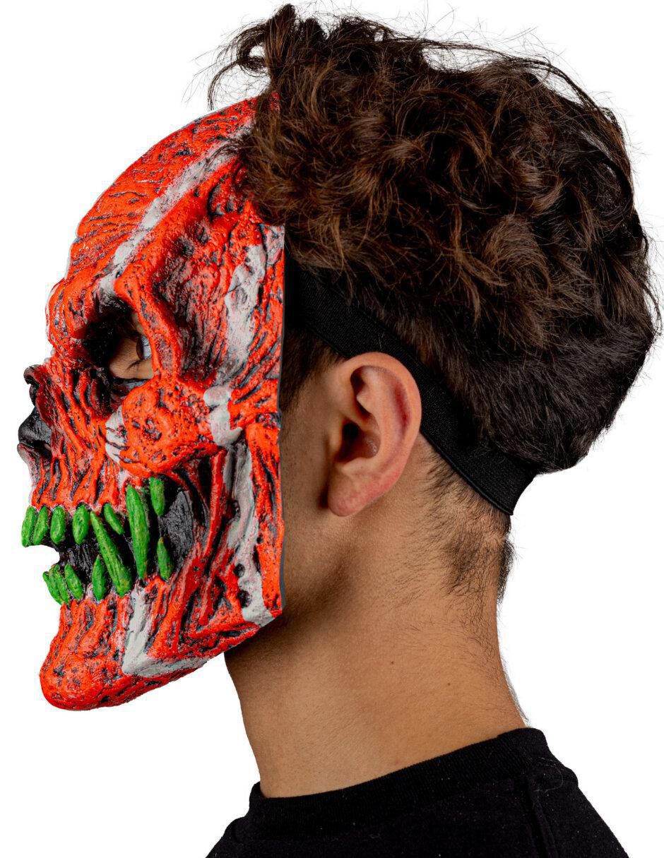 Máscara para disfraz de calavera efecto neón naranja Urban Mask 4