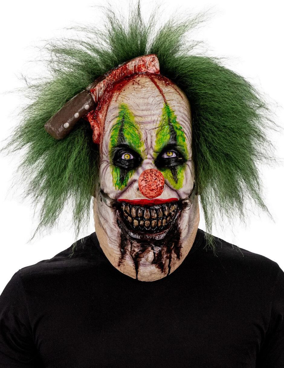 Máscara para disfraz de payaso con cuchillo Clowns 2