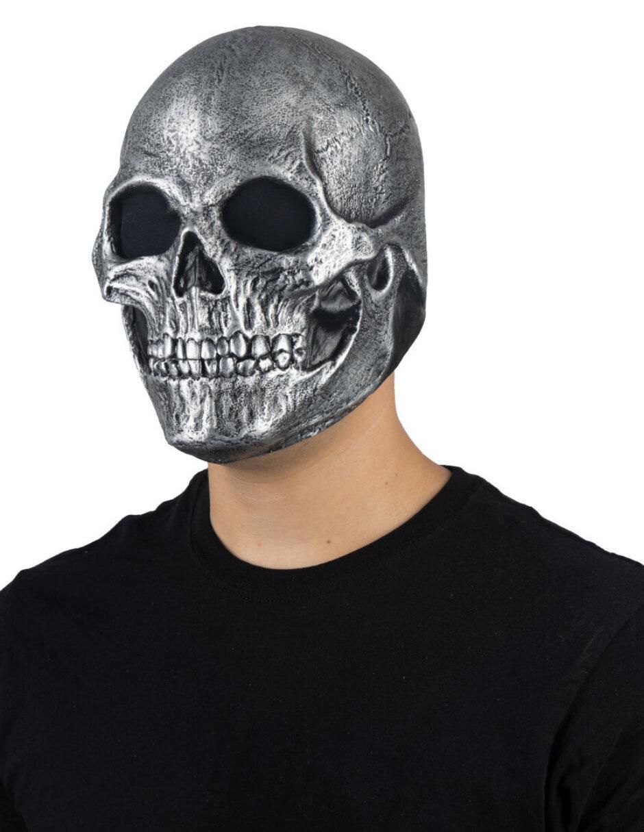 Máscara para disfraz de Calavera Plata Skull