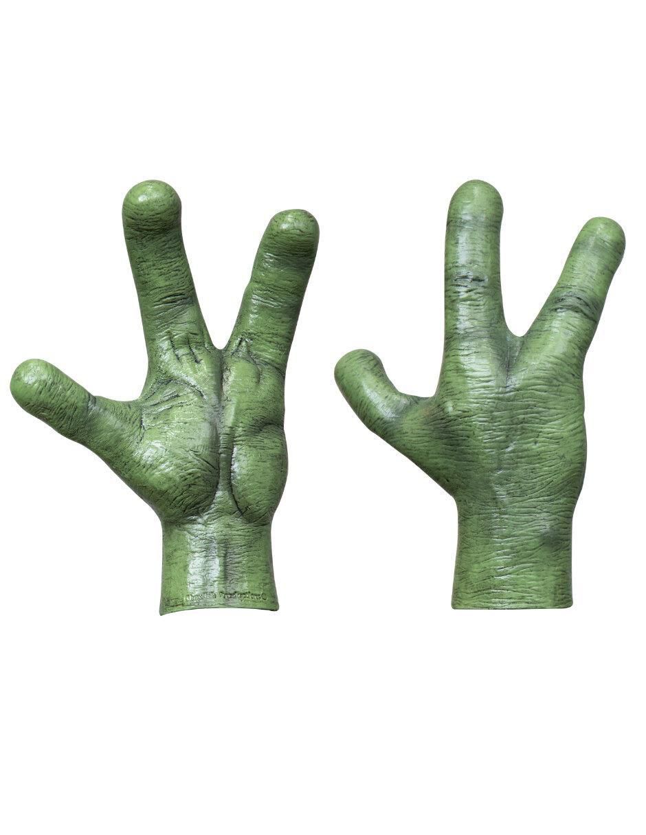 Guantes para disfraz de manos extraterrestre verde