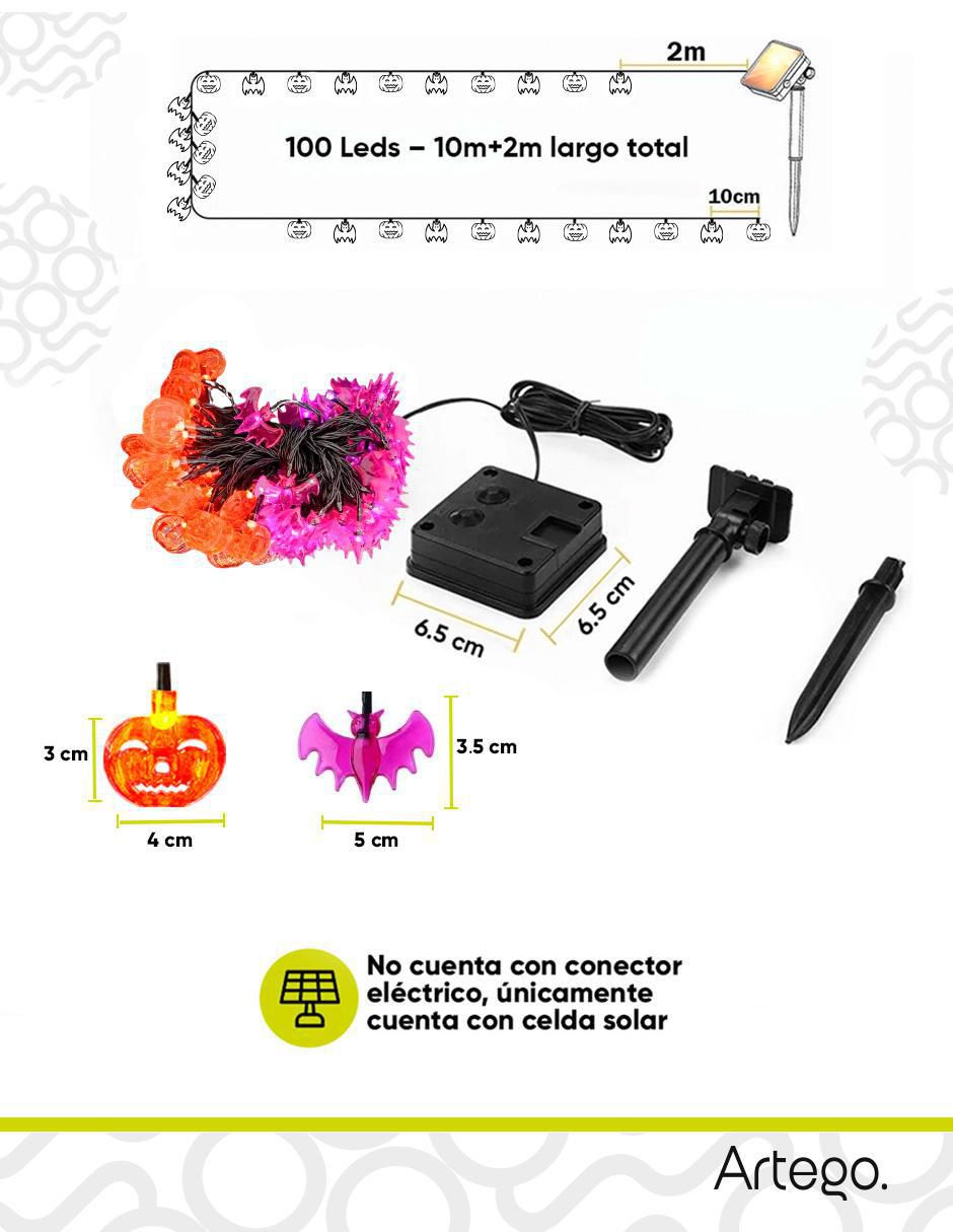 Serie funciones LED Día de muertos Halloween con 100 focos 6