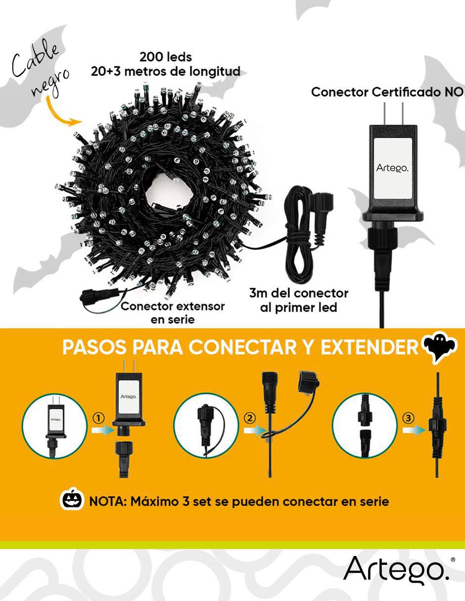 Serie funciones LED Artego decoración Halloween con 200 focos