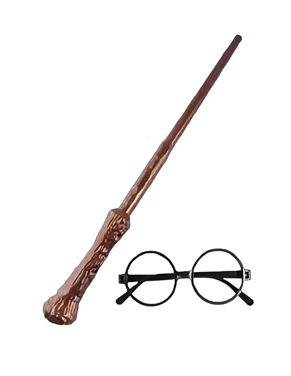 Varita mágica para disfraz con luz y lentes Harry Potter
