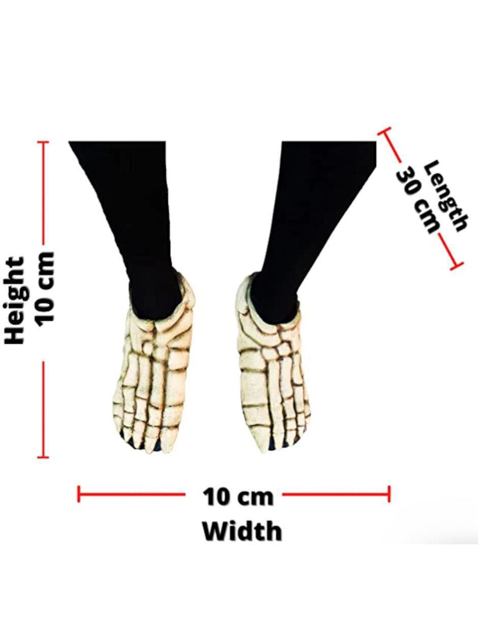 Cubre zapatos para disfraz de pies de esqueleto Skull 4