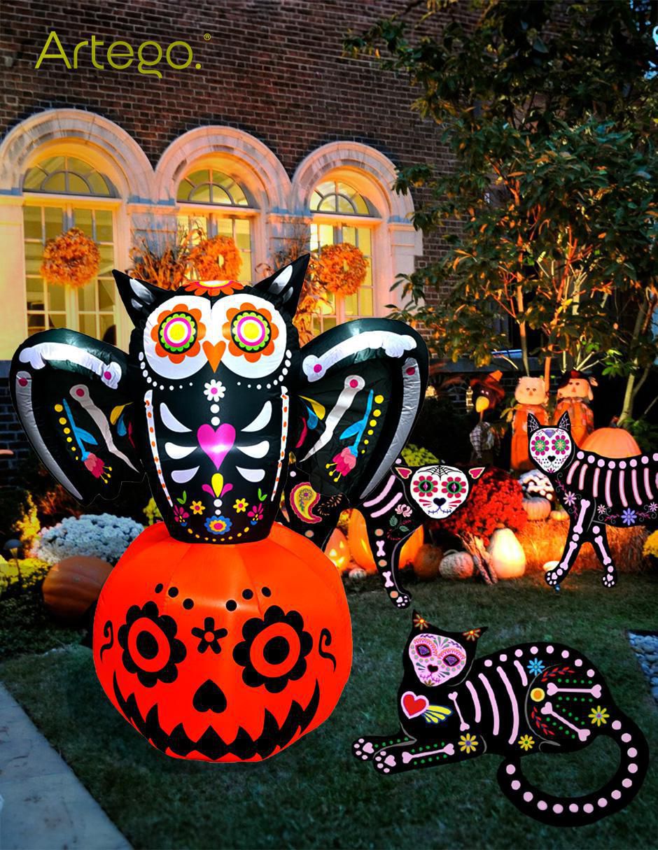Inflable decorativo de Halloween forma de búho 2