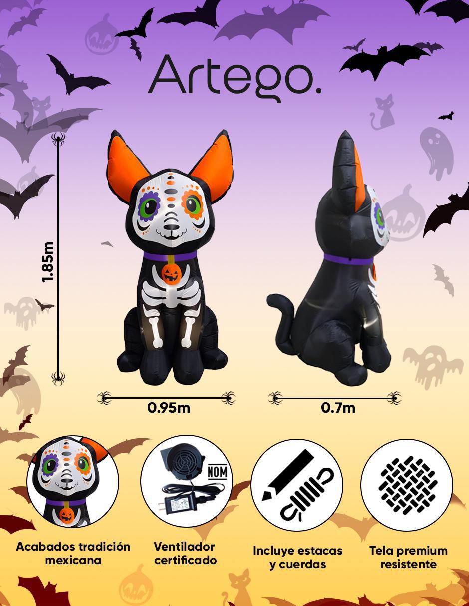 Inflable decorativo de Halloween forma de perro 2