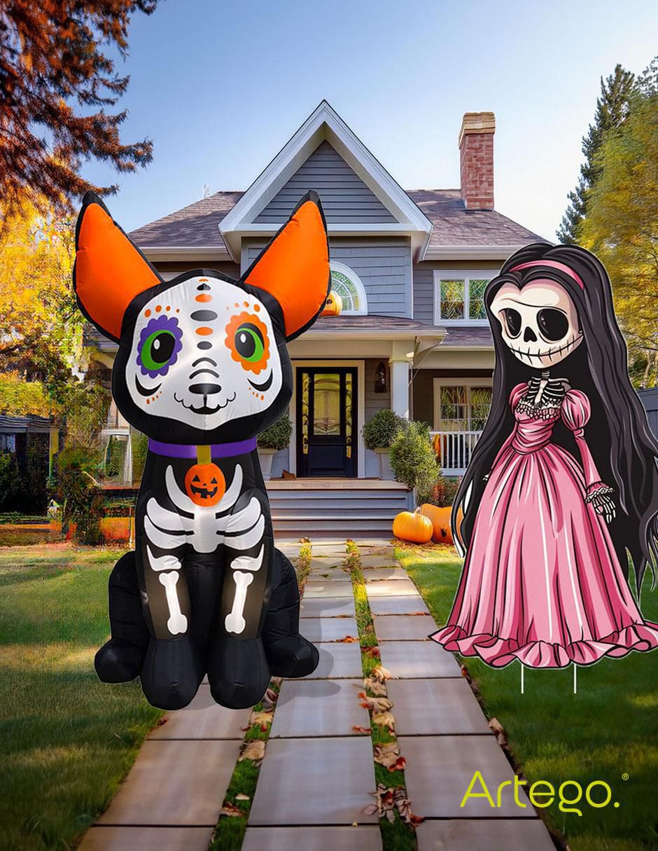 Inflable decorativo de Halloween forma de perro 5