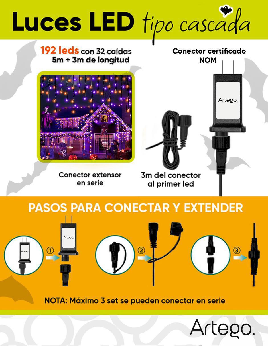 Serie funciones led luces Halloween cascada con 192 focos 3