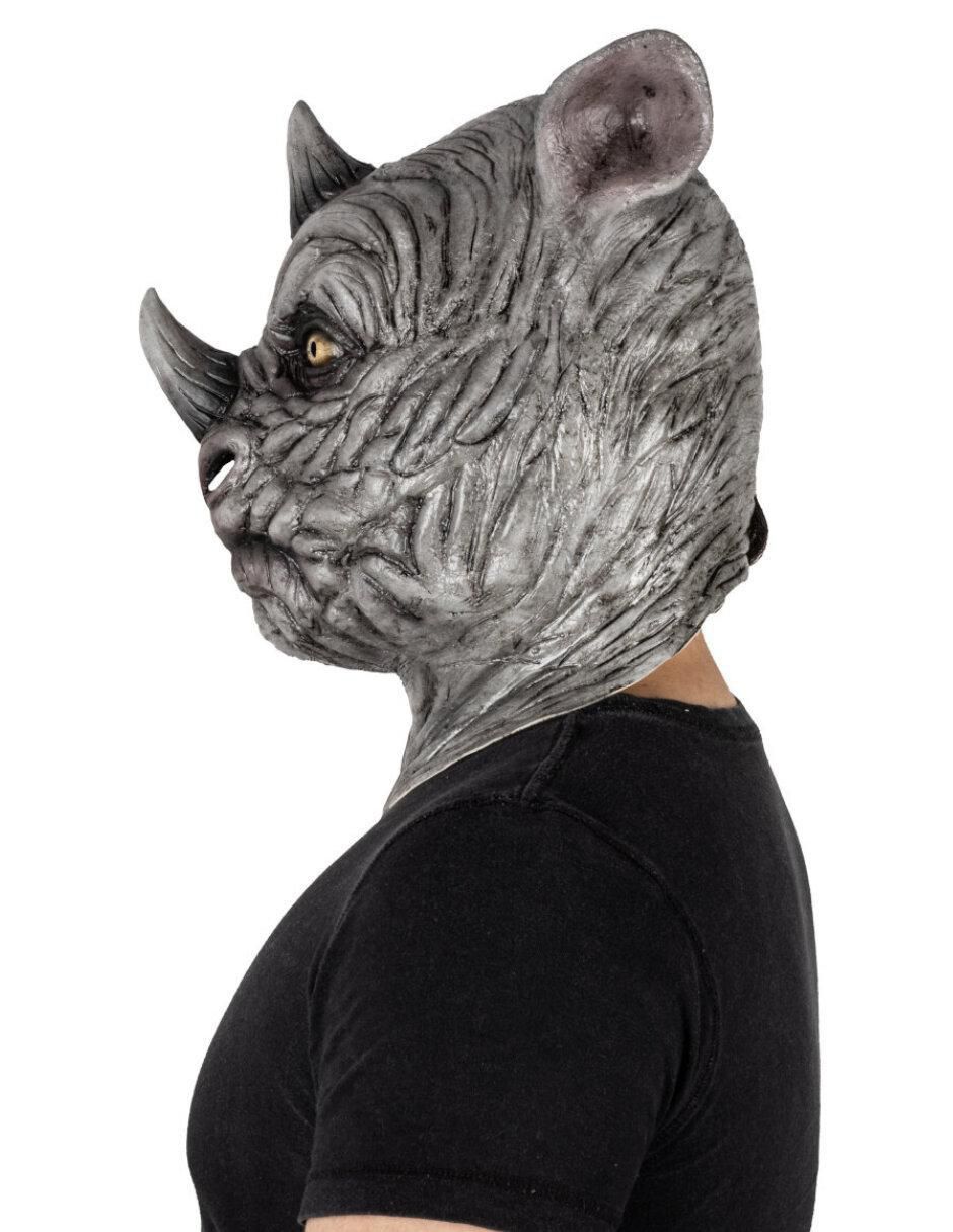 Máscara para disfraz de Rinoceronte salvaje Creepy Animals 4