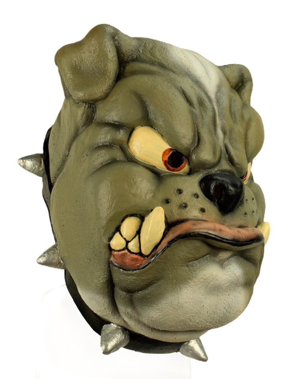 Máscara para disfraz de perro bulldog furioso 6
