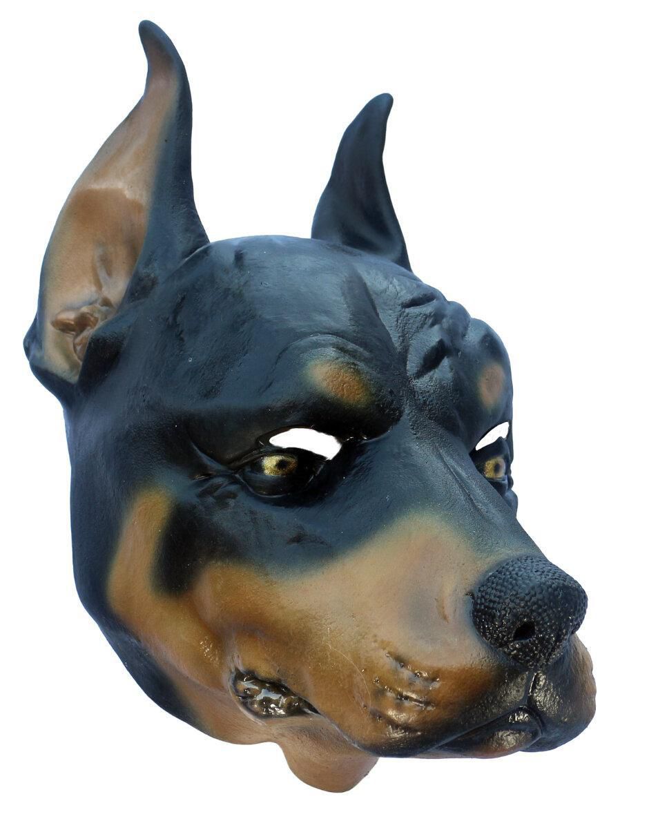 Máscara para disfraz de perro doberman furioso 4