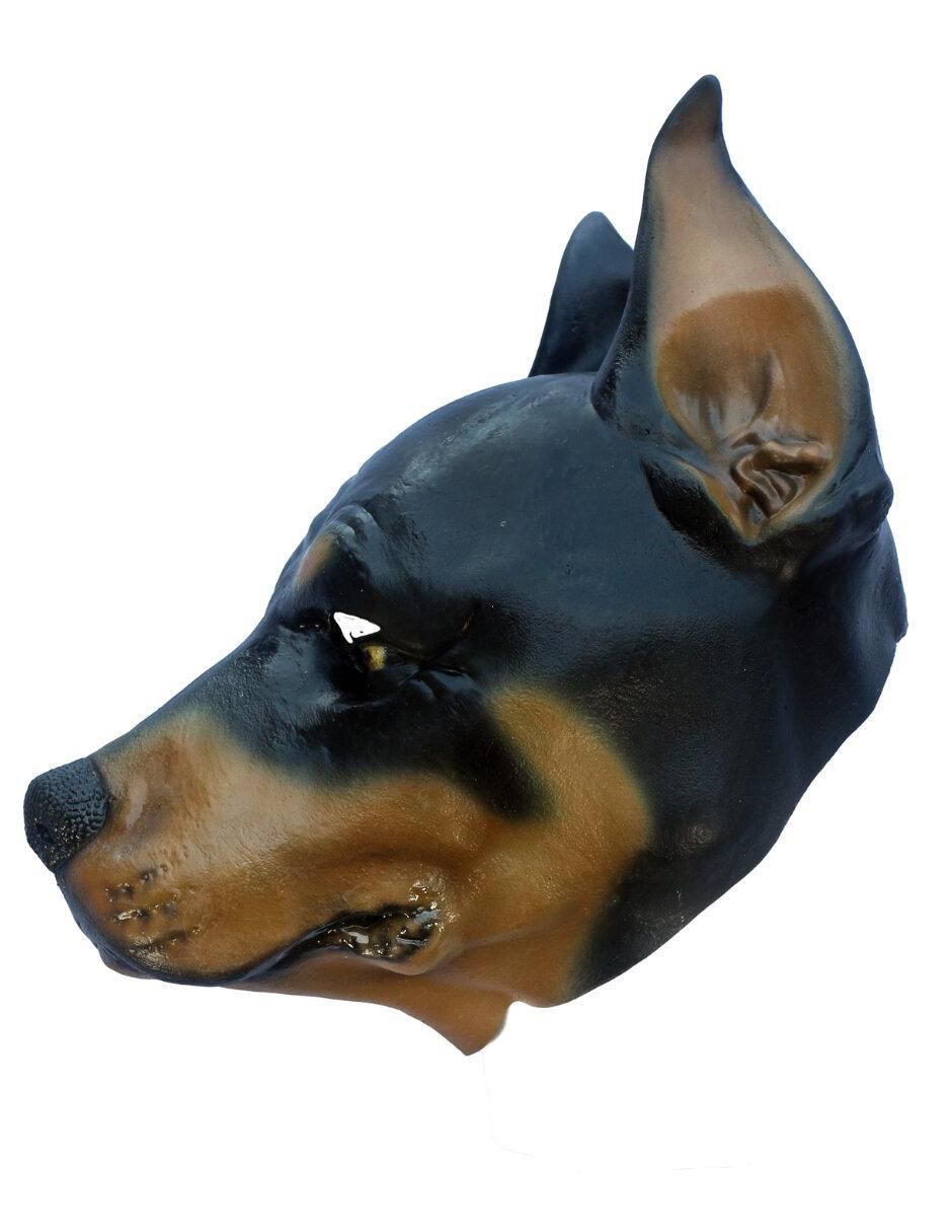 Máscara para disfraz de perro doberman furioso 8