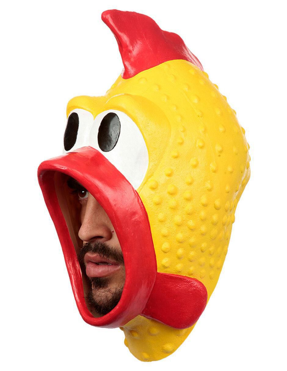 Máscara para disfraz de pollo rubber chillón 2